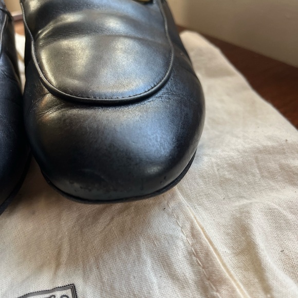 Gucci Princetown Black Leather Gold Hardware Slide on Mules Flats Size 39 VGUC - Picture 5 of 13